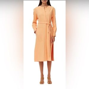 Tibi Chalky Drape Cargo Shirtdress in size 6 new with tags melon orange